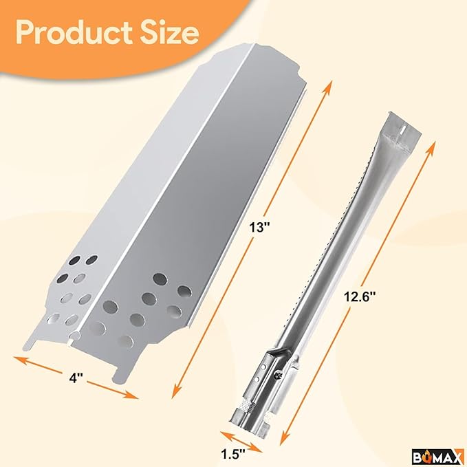 Grill Parts for Charbroil Classic 360 3-Burner 463672717 463672817 463773717 G320-0200-W1A G215-0203-W1, Burner and Heat Plates Kit for American Gourmet 3-Burner 465735621