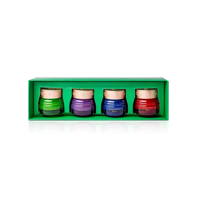 SPA CEYLON Wellness Balm Collection – 4-Piece Natural Ayurveda Aromatherapy Balm Gift Set – Peace, De-Stress, Sleep & Focus Balms with Essential Oils & Virgin Coconut – 4 x 8g