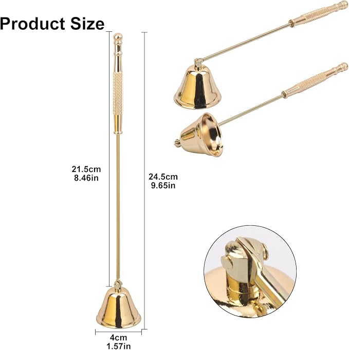 7 Pack 8.3 Inch Gold Candle Snuffer Set, Candle Wick Snuffer Elegant Home Décor Accessory for Scented Candles