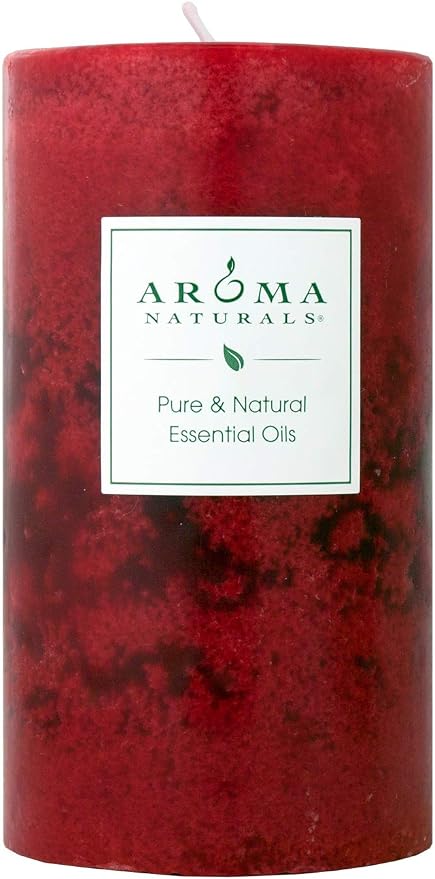 Aroma Naturals Holiday Orange, Clove and Cinnamon Essential Oil Scented Pillar Candle, Warm Spice, 2.75 inch x 5 inch