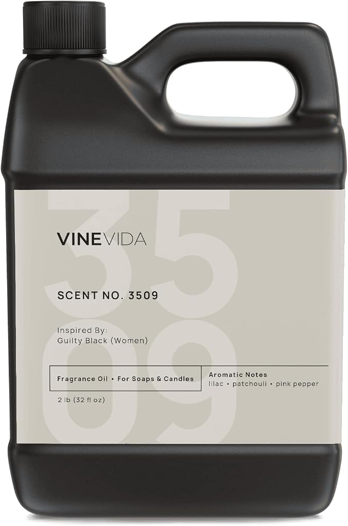 VINEVIDA Scent NO. 3509 Fragrance Oil - 32oz (2lbs) - Inspired by: Guilty Black (Women) Fragrance Oil for Candle Making - Made in USA Candle Scents Scents for Soap Making