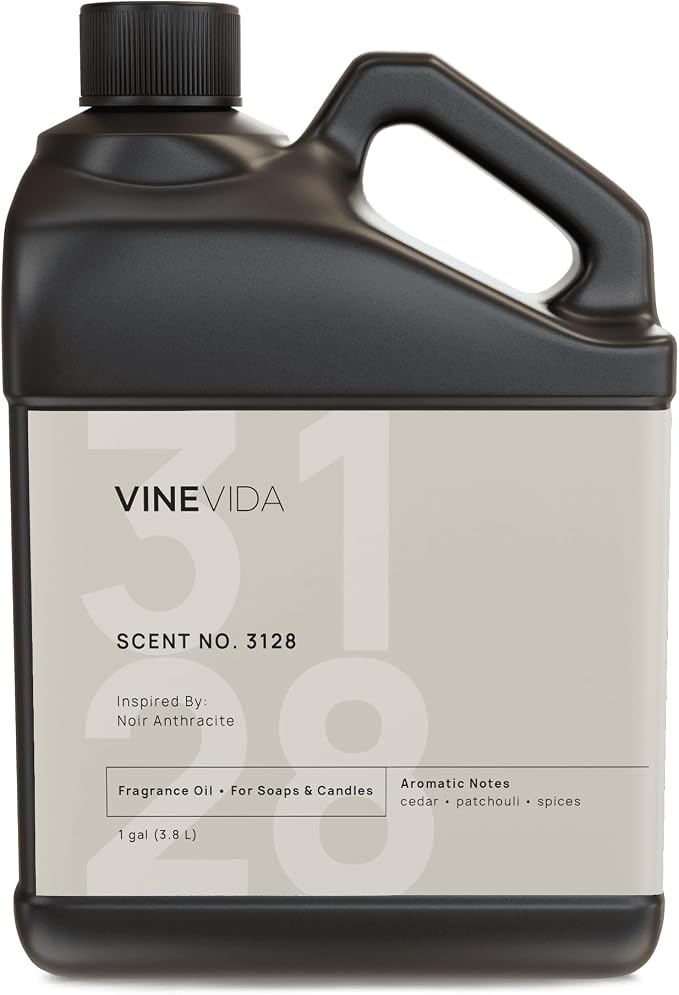 VINEVIDA Scent NO. 3128 Fragrance Oil - 1 Gallon (8lbs) - Inspired by: Noir Anthracite Fragrance Oil for Candle Making - Made in USA Candle Scents Scents for Soap Making