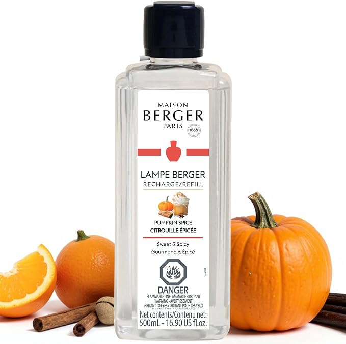 MAISON BERGER Lampe Berger Refill, 500 ml, Pumpkin Spice | Catalytic Lamp Fragrance Refill, Helps Neutralize Odors, ~80 h Fragrance Diffusion, Made in France