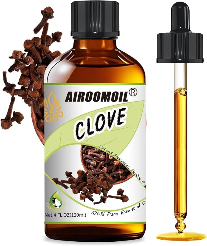 Pure Clove Essential Oil – 100% Natural 4 fl oz (120 ml) for Diffuser, Home Fragrance, DIY Candles, Soap, Sprays, Seasonal Aromatherapy & Holiday Gift – Warm Spicy Scent
