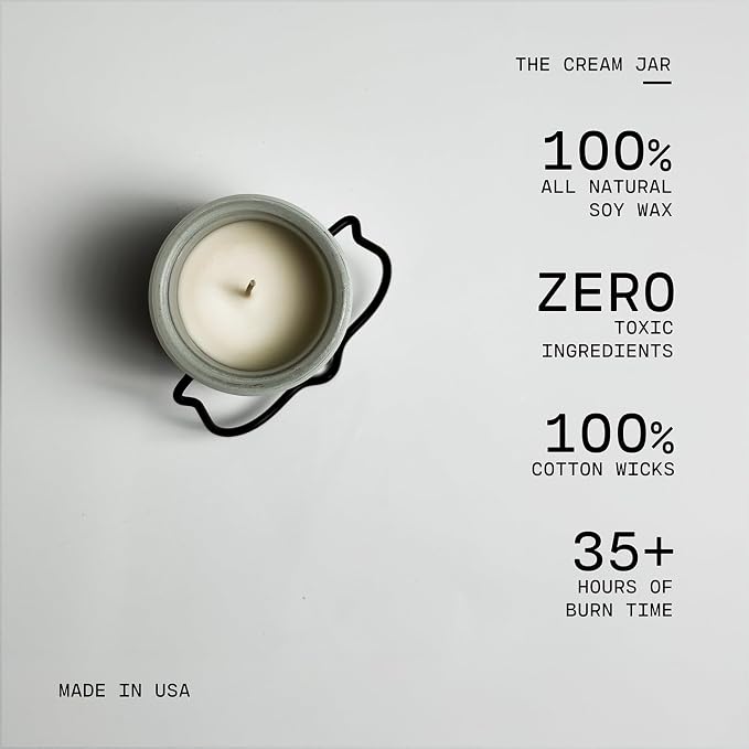 Milkhouse Candle Company Citrus & Lavender Soy Candle - Tart Citrus | Lavender Buds | Soft Herbal Undertones Scented - 5 oz Cream Jar with Lid, 35+ Hour Burn Time, Made in the USA