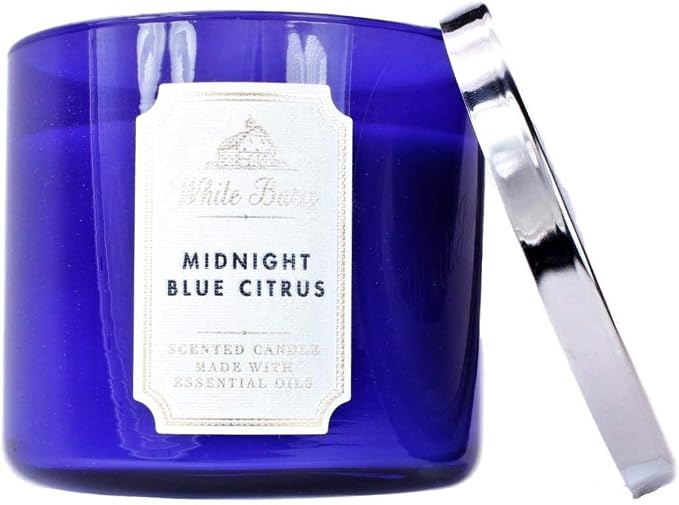 Bath & Body Works White Barn 3-Wick Candle in MIDNIGHT BLUE CITRUS