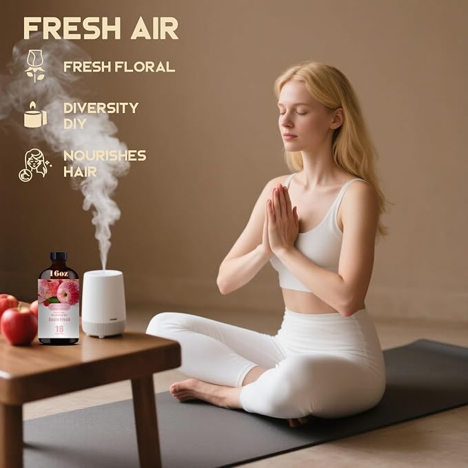 Apple Essential Oil, Apple Oil for Diffuser, Humidifier, DIY Candle, Soap, Fresh Scent, Home, Cleaning, Gift Ready,Apple Fragrance Oil - MLYNKL Essential Oils (16.33 fl oz / 490ml)