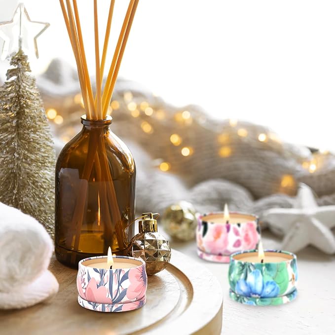 Scented Candles Gift Sets of 3, Stress Relief Candles for Home Scented, Natural Soy Wax Aromatherapy Candle, Burning Long Lasting Candles, Best Ideal for Gift, Baby Shower Prizes