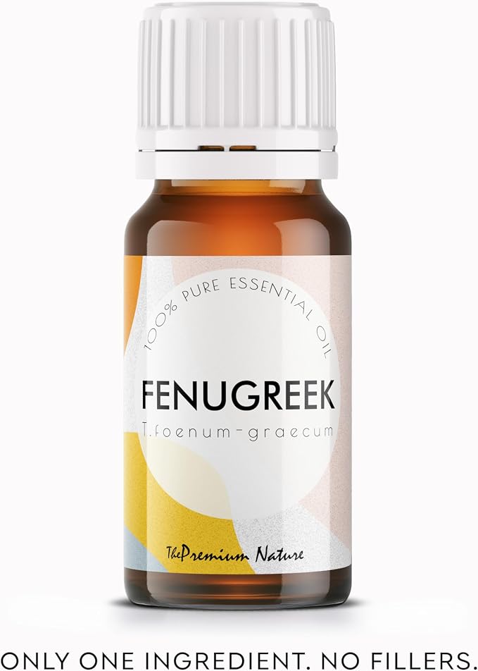 Fenugreek Essential Oil - 100% Natural Fenugreek Oil for Skin & Hair Care - Aromatherapy Diffuser Candles - Warm, Spicy & Woody Scent - Perfect for Relaxation & Wellness