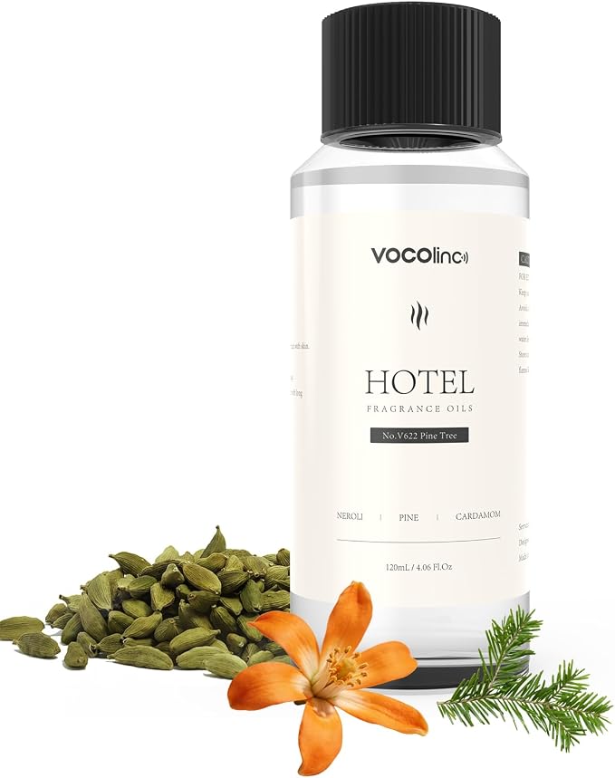 VOCOlinc Hotel Collection Diffuser Oil - Pine Tree - Inspired by Luxury Five Star Hotel Lobby Scent Oil for Waterless Oil Diffusers, Luxurious Scents of Neroli, Pine, and Cardamom (4.06 OZ)