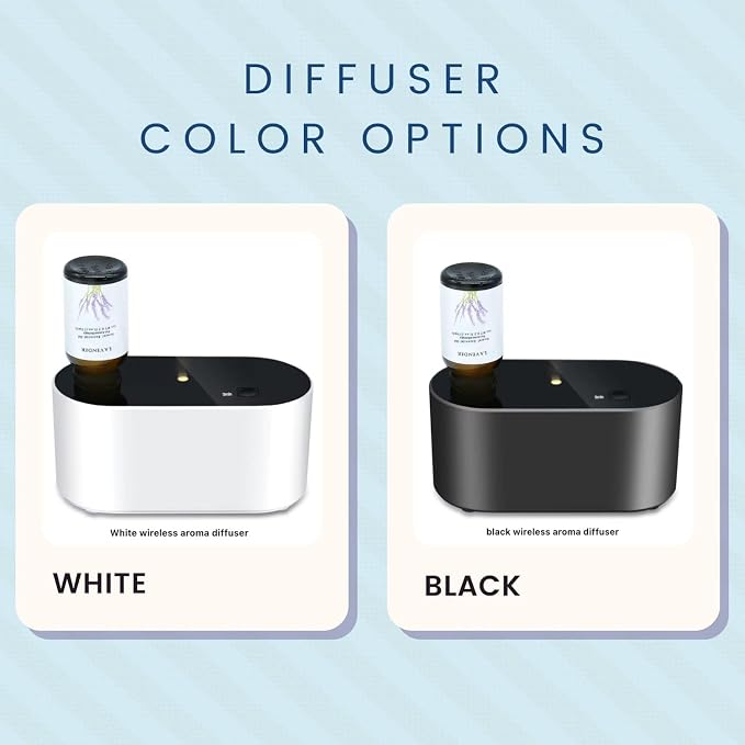 CE CRAFT Waterless Travel Diffuser Gift Set - Rechargeable Diffuser for Aromatherapy - Includes 3 Fragrance Oils - Fragrance Dispenser for Office and Home - Christmas, Black