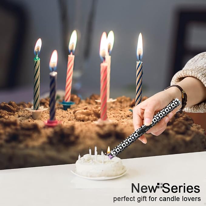 SUPRUS Electric Candle Lighter USB Type C Rechargeable Lighter with Upgraded LED Battery Display Safety Switch Flameless Plasma Windproof for Candle Cooking BBQs Fireworks (Ace)