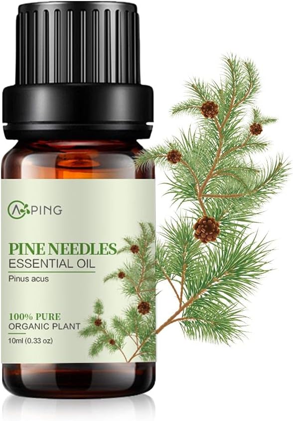 Pine Needles Essential Oil - 100% Pure Organic Natural Plant (Pinus acus) Pine Needles Oil for Diffuser, Aroma, Spa, Massage, Yoga, Perfume, 0.33oz