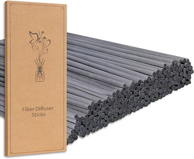 130Pcs Grey Fiber Reed Diffuser Sticks-7.5Inch/3mm Reed Sticks Essential Oil Aroma Diffuser Reeds Aroma Fragrance Refills (3mm X 19cm (130pcs))