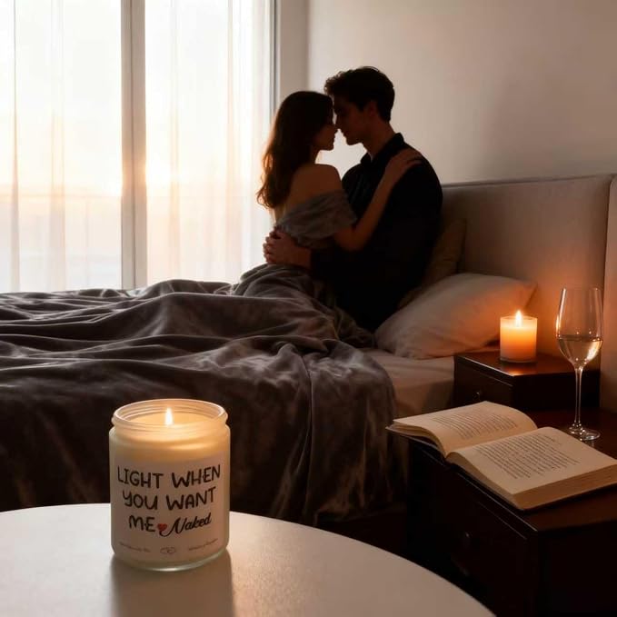 Father’s Day Gift for Husband from Wife – Funny “Light When You Want Me” Candle – Handmade Lavender Scented Candle, 7oz – Gifts for Him, Boyfriend, Men, Couples