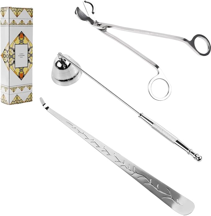 3 in 1 Candle Accessory Set wit, Wick Cutter & Wick Scissor Candle Gift Set for Candle Lovers