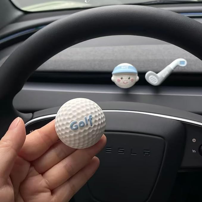 Golf Car Air Freshener Vent Clip Set (3 Pack), Plaster Diffuser, Cute Car Accessories (Essential Oil Not Included)