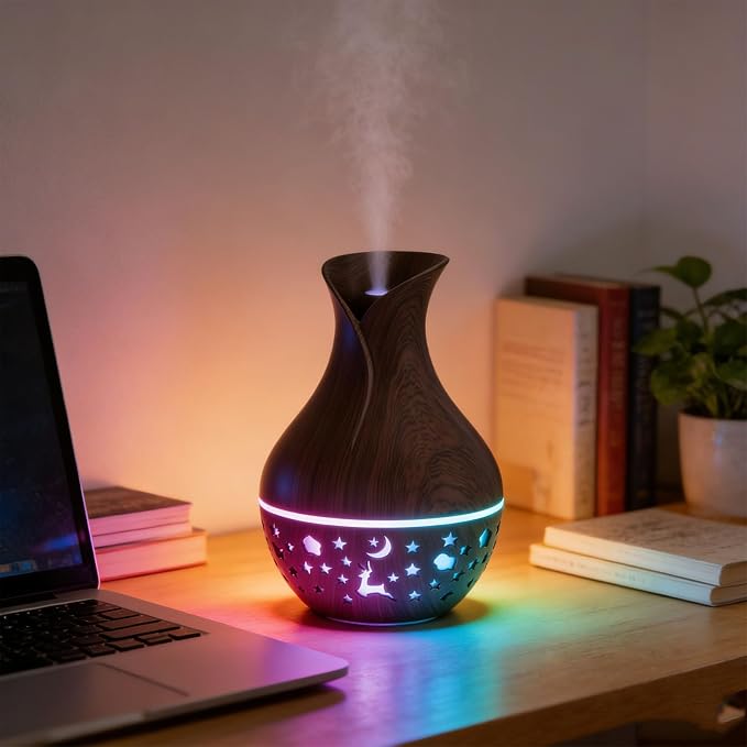 Yctze Portable Mini Humidifier, Compact 100ml Essential Oil Diffuser with Colorful Light for Bedroom Office Car Travel in the Dry Autumn and Winter Seasons 4.66oz