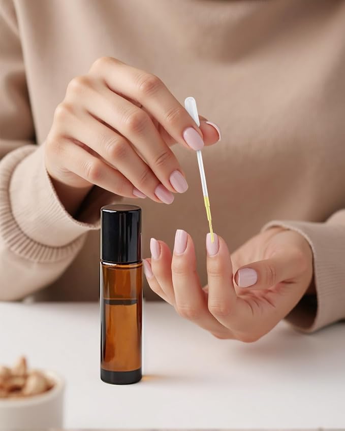 Worldgsb 25 Pack Essential Oil Roller Bottles, 10ml Refillable Amber Glass Roller Bottles with Stainless Steel Roller Balls and Caps for Travel, Perfume and Lip Gloss