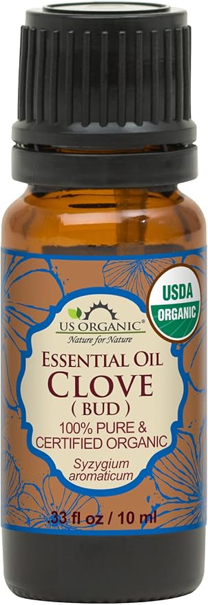 US Organic 100% Pure Clove Bud Essential Oil - USDA Certified Organic, Steam Distilled (10 ml)