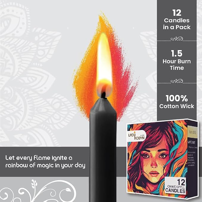 Spell Candles (Set of 12, Black)