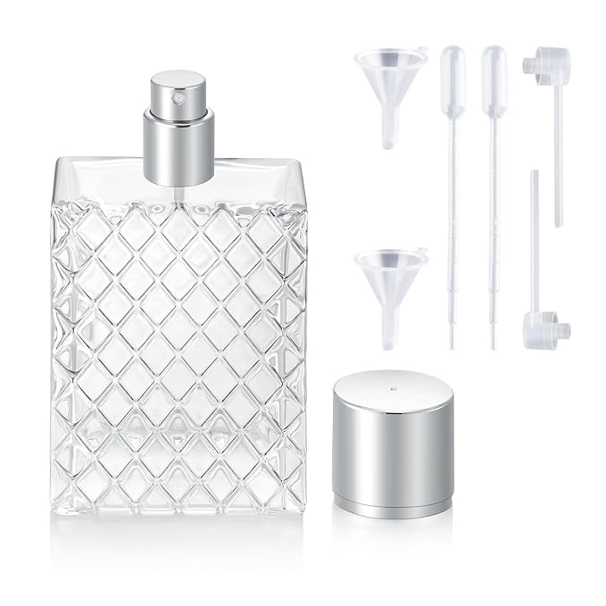 1Pc 100ml 3.4 oz Empty Refillable Spray Perfume Bottles large cosmetic Fine Mist Atomizer Portable Clear Glass Essential Oil Container for Travel
