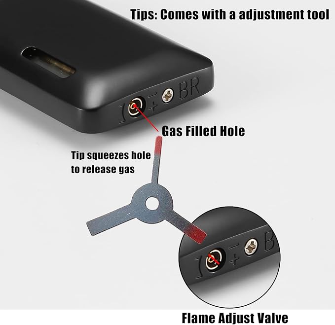 Futlidys 2 Pack Mini Torch Lighter Butane Refillable, Double Flame Butane Lighter with Visible Window, Adjustable Jet Lighter, Great Gifts for Men and Women, Without Gas (Black)