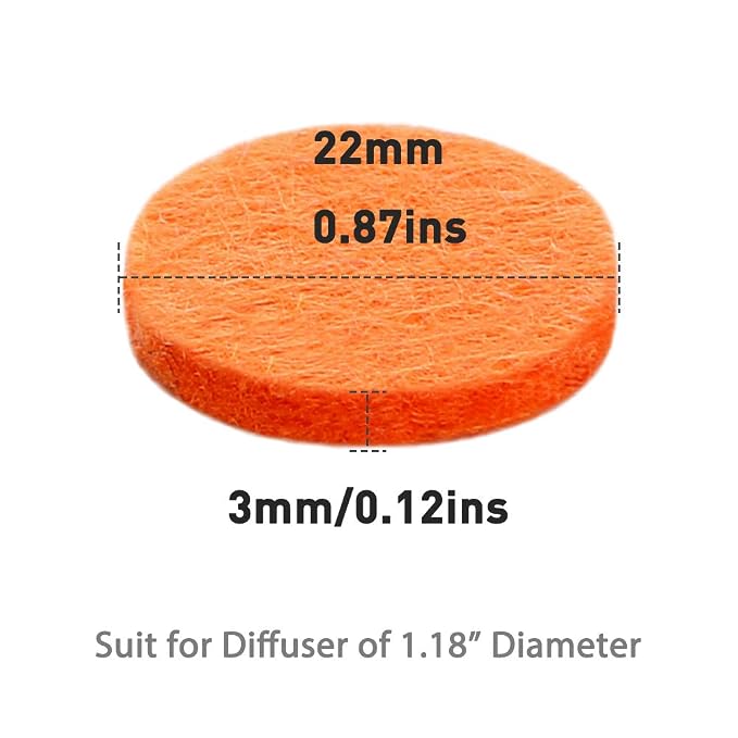 Maromalife 48PCS 22mm Replacement Refill Pads for 30mm Essential Oil Diffuser Necklace, Felt Pads for Aromatherapy Necklace Pendant Diffuser Bracelet Car Diffuser Vent Clip with 12 Colors, 0.87 Inch
