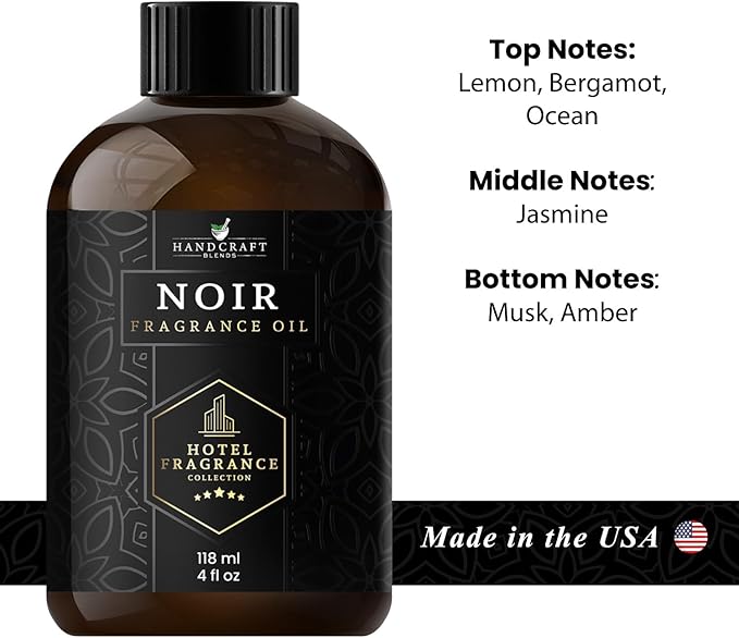 Handcraft Blends Hotel Fragrance Oil Noir Scent – Luxury Fregnance Collection Diffuser Oil Scents for Home Cold Air Diffusers – Aromatherapy Fragrance Oil Inspired by Escapade Scent Oil – 4 Fl Oz