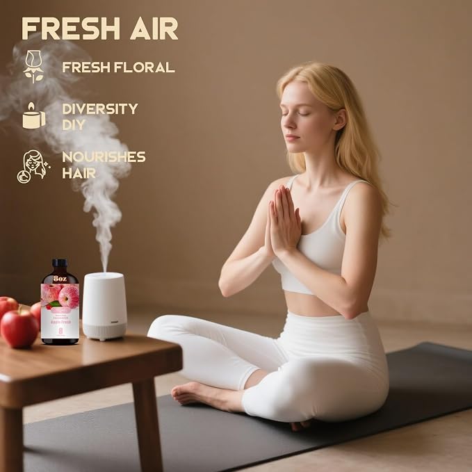 Apple Essential Oil, Apple Oil for Diffuser, Humidifier, DIY Candle, Soap, Fresh Scent, Kitchen, Home, Gift Ready,Apple Fragrance Oil - MLYNKL Essential Oils (8.33 fl oz / 250ml)