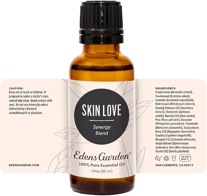 Edens Garden Skin Love Essential Oil Blend- 100% Pure Premium Grade, Undiluted, Natural, Therapeutic, Aromatherapy, The Best for Skin, Face, Hair 30 ml (1 fl oz)