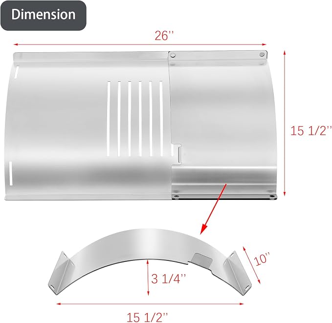 Flame Broiler Kit Heat Deflector PB820PS1 Replacement Parts for Pit Boss Flame Broiler Slide Cover Bottom 820 Series PB820D 820FB PB820 820D 820PS1 Z Grill ZPG-7002E ZPG-700D Pitboss Heat Diffuser