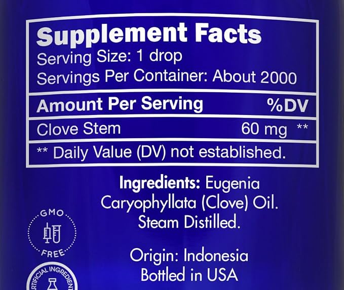 Clove Oil, Food Grade – 100% Pure, Clove, Bud, Essential, Oil, by Zongle Therapeutics, 4 OZ
