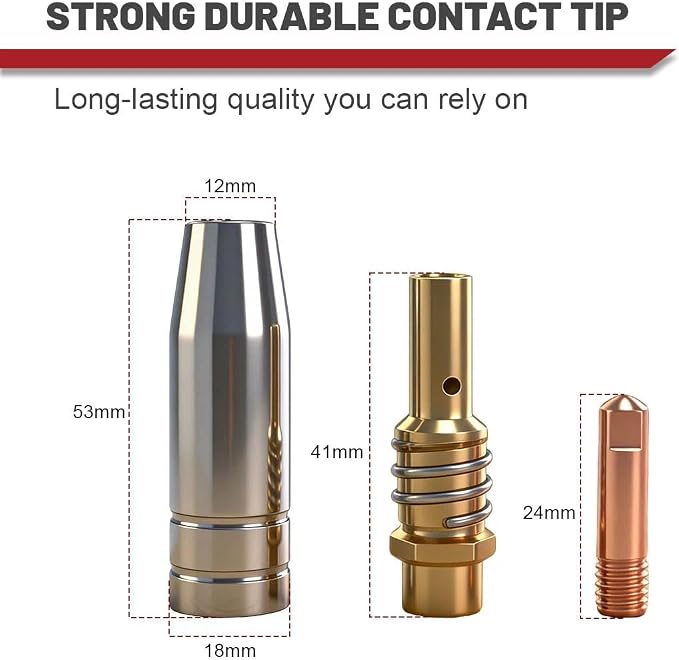 25-PK MIG Gun Consumables Kit fit for Vulcan OmniPro 220 MIGMax 140 215 63616 63617 Welder Gun (25-PK Kit, includes .035 tips)