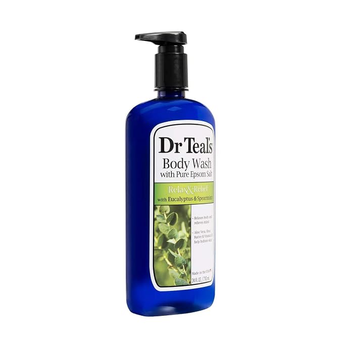 Dr Teal's Body Wash and Lotion Combo Pack, Eucalyptus & Spearmint Foaming Body Wash (24 fl oz) and Night Time Therapy Melatonin Body Lotion (8 oz). Treat your skin, your senses, and your stress.