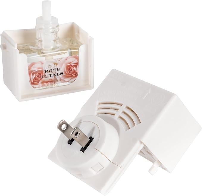 HomeWorx by Harry Slatkin Plug-in Fragrance Diffuser Set with 3 Oil Refills, Spring Time Favorites, Scented Oil Warmer, No Light Plug-in, 0.7 fl oz Each Refill, Cloud White Design