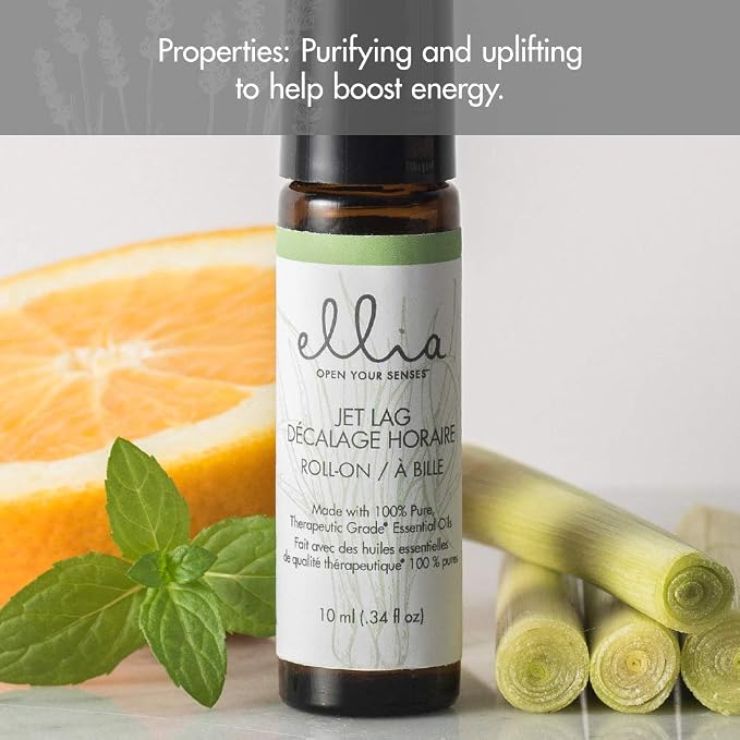 Ellia Essential Oil Roll-On | Jet Lag Blend| 10ml, 100% Pure, Therapeutic Grade