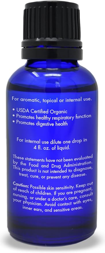 Organic, Peppermint Oil, Food Grade, Edible, for Digestion, IBS, Hair – 100% Pure, Peppermint Essential Oil, Mint Oil, Safe for Ingestion, by Zongle Therapeutics, 1 OZ