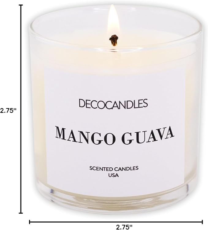 Urban Concepts by DECOCANDLES - Mango Guava - Highly Scented Soy Candle - Long Lasting - Hand Poured in USA (6 Oz.)