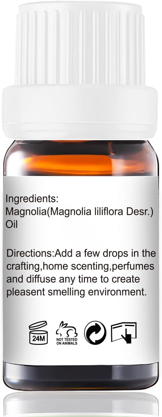 GM Gumili Magnolia Essential Oil - Pure Natural Fragrance for Aromatherapy, Perfume Making, Candles, Soap, Room Spray, Diffuser Blends - Organic, 10mL Undiluted - Pack of 2
