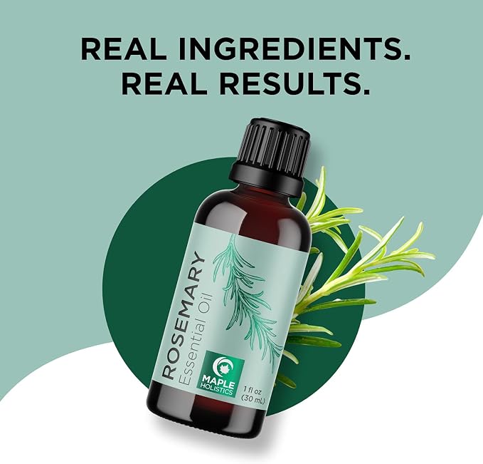 Refreshing Set - Pure Rosemary Essential Oil & Castor Oil for Hair, Skin, Nails, Eyebrows & Dry Scalp