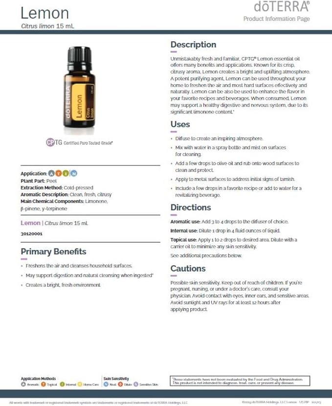 doTERRA Lemon Essential Oil - 15 mL