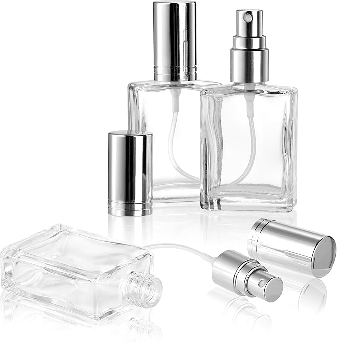 Foraineam 18 Pack Clear Glass Fine Mist Atomizer Spray Bottles, 15ml Refillable Mini Perfume Bottle, Empty Glass Perfume Atomizer Bottle Fragrance Bottles with Droppers and Funnels