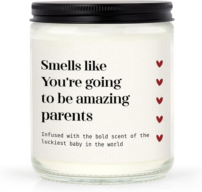 SteadStyle New Parents Gifts for Couples, Soy Wax Lavender Scented Candle - Gender Reveal Gifts for Parents to Be (7oz)