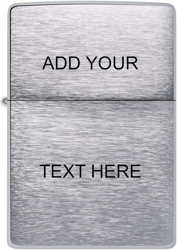 Custom Zippo Vintage Brushed Chrome Without Slashes Pocket Lighter