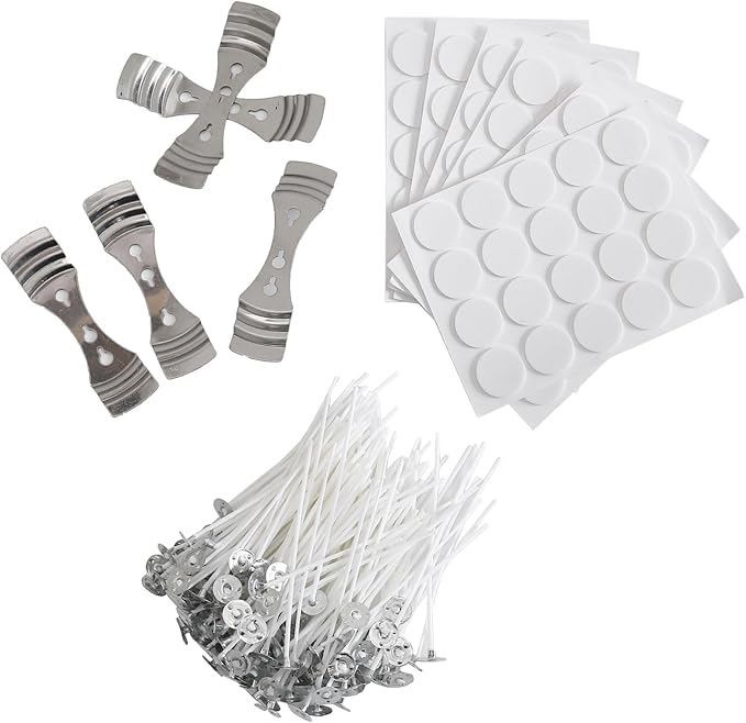 Candle Wicks Kit 120PCS 4 Inch Candle Making Wicks with Candle Holders,Candle Sticks,Candle Strings More Thick 100% Cotton Candle Wicks Candle Making Supplies Candle Wicks for Candle Making Candle Diy