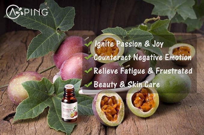 Passion Fruit Essential Oil - 100% Pure Organic Natural Plant (Passiflora edulis) Passion Fruit Oil for Diffuser, Aroma, Spa, Massage, Yoga, Perfume, 0.33oz