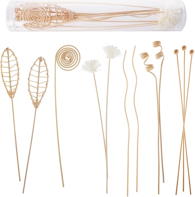 12 Pcs Reed Diffuser Sticks Rattan Flower Reed Fragrance Diffuser Set Diffuser Sticks for Office Home Decor