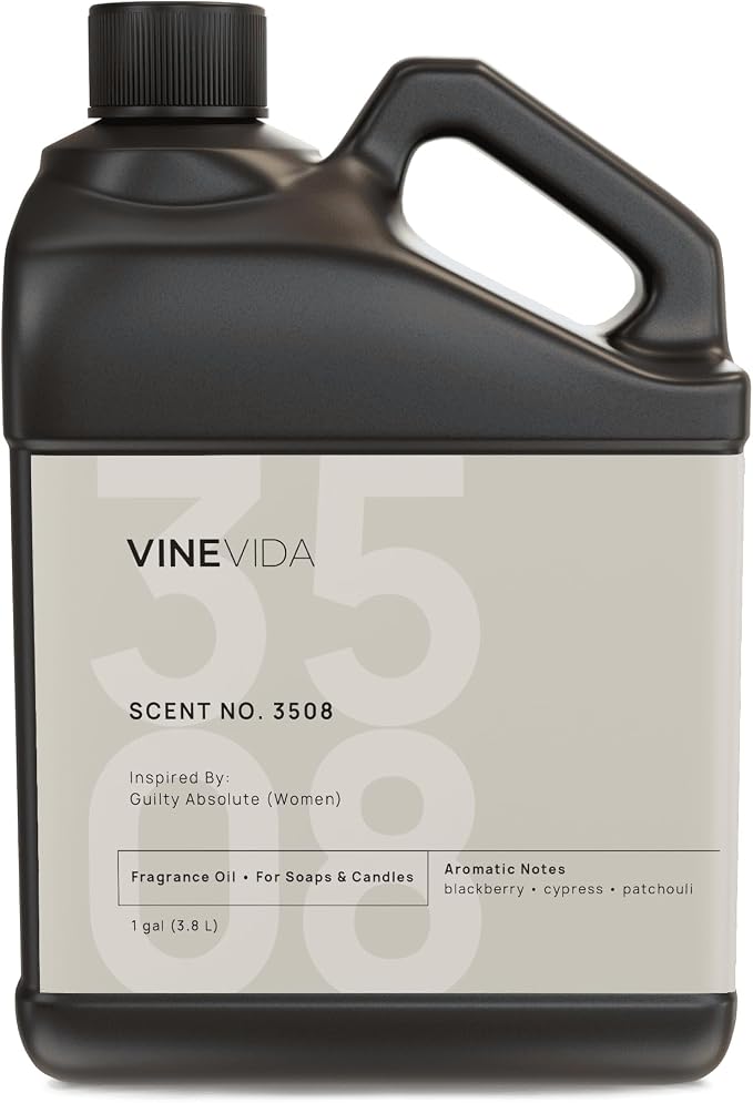 VINEVIDA Scent NO. 3508 Fragrance Oil - 1 Gallon (8lbs) - Inspired by: Guilty Absolute (Women) Fragrance Oil for Candle Making - Made in USA Candle Scents Scents for Soap Making