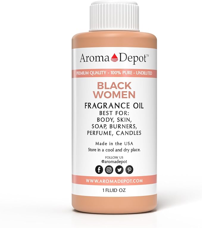 Aroma Depot Black Women 1 oz. Fragrance Oil I Perfume I Skin Oil I Scented Oil. Bath Bombs, Body Butters, Creams and lotions. Few Drops in The Diffuser, Burners, or Warmers.